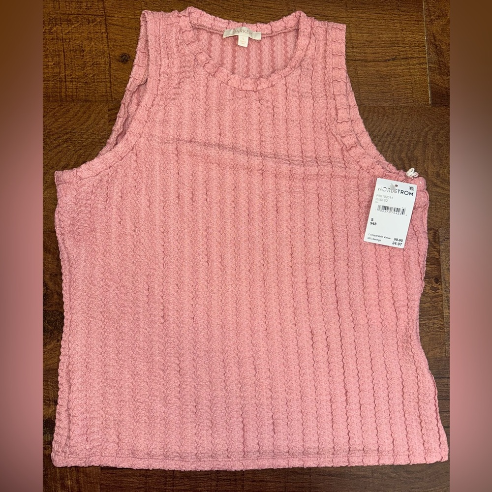 Parker Pink Textured Sleeveless Top